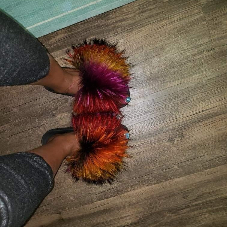 Rainbow fur slides