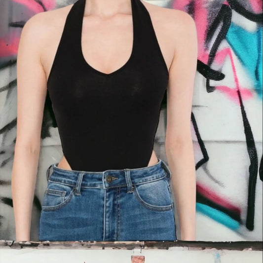 Black halter top