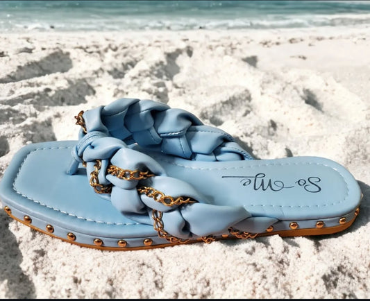 Sand on the beach sandals