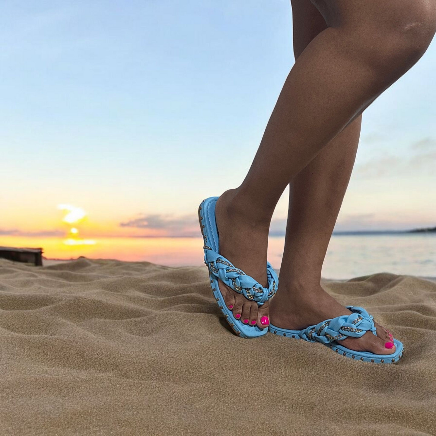 Sand on the beach sandals