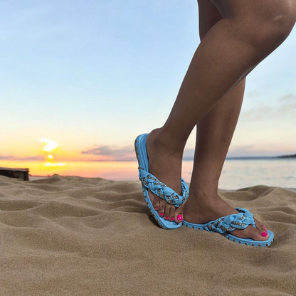 Sand on the beach sandals